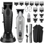 KEMEI Cortapelos para Hombre, Set Profesional de Cortapelos y Recortadora, Cortapelos sin cable para hombre con pantalla LED, 11