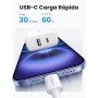 UGREEN Cargador USB C GAN 20W 2-Pack, Enchufe de Carga Rápida con 2 Puertos para iPhone16, 16 Pro MAX, 15, 14, 13, 12, iPad,