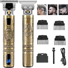 Máquina de Cortar Pelo Profesional, Cortapelos inalámbrico Hombre Cortador de Pelo Recargable con Hoja T, Recortadora de Barba