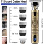 Máquina de Cortar Pelo Profesional, Cortapelos inalámbrico Hombre Cortador de Pelo Recargable con Hoja T, Recortadora de Barba