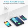 Cargador USB Multiple, 4 Puertos Enchufe USB Carga Rapida 33W QC3.0 Cargador Móvil Carga Rapida Adaptador Cargador Rapido para