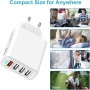 Cargador USB Multiple, 4 Puertos Enchufe USB Carga Rapida 33W QC3.0 Cargador Móvil Carga Rapida Adaptador Cargador Rapido para