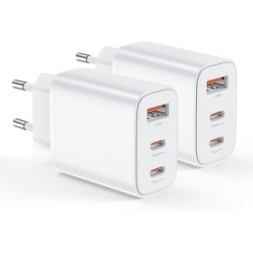 2 Pack Cargador USB C 30W 3-Puertos Enchufe Cargador USBC Tipo c Carga Rapida Carregador Multiple Rapido for iPhone 16 15 14 13