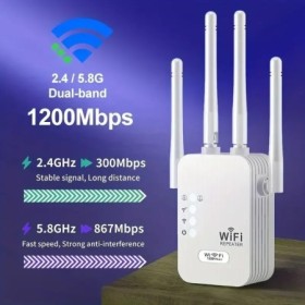 Nuevo repetidor WiFi de 1200Mbps extensor inalámbrico amplificador WiF