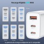 2 Pack Cargador USB C 30W 3-Puertos Enchufe Cargador USBC Tipo c Carga Rapida Carregador Multiple Rapido for iPhone 16 15 14 13