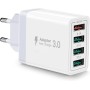 Cargador USB, Carga USBA de 4 Puertos con Cargador-rápido Smart QC 3.0 de 33W, Carga de Varios Puertos USB-Adaptador Compatible