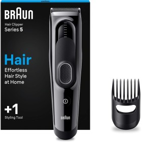 Braun Serie 5 Maquina Cortar Pelo, Máquina de afeitar, Cortadora de Pelo, Cortapelos Para Hombres Con 9 Ajustes De Longitud,
