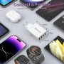 Cargador USB, Carga USBA de 4 Puertos con Cargador-rápido Smart QC 3.0 de 33W, Carga de Varios Puertos USB-Adaptador Compatible