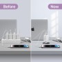 Cargador USB, Carga USBA de 4 Puertos con Cargador-rápido Smart QC 3.0 de 33W, Carga de Varios Puertos USB-Adaptador Compatible