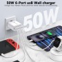Cargador USB, Carga USBA de 4 Puertos con Cargador-rápido Smart QC 3.0 de 33W, Carga de Varios Puertos USB-Adaptador Compatible