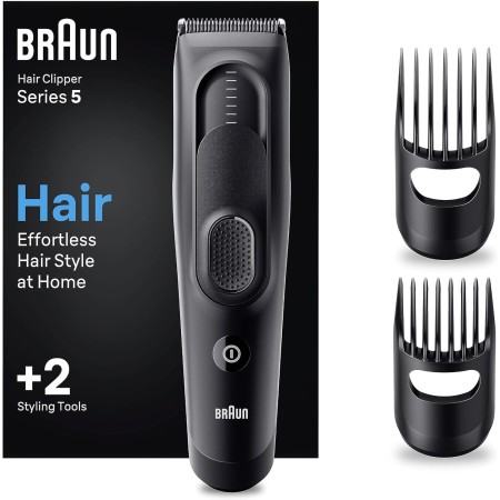 Braun Serie 5 Maquina Cortar Pelo, Máquina de afeitar, Cortadora de Pelo, Cortapelos Para Hombres Con 9 Ajustes De Longitud,