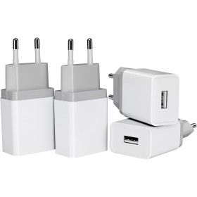 Paquete de 4 Cargadores USB 5V/2,4A Enchufe USB Adaptador USB Adaptador de Corriente USB Cargador de Pared USB Enchufe de Carga
