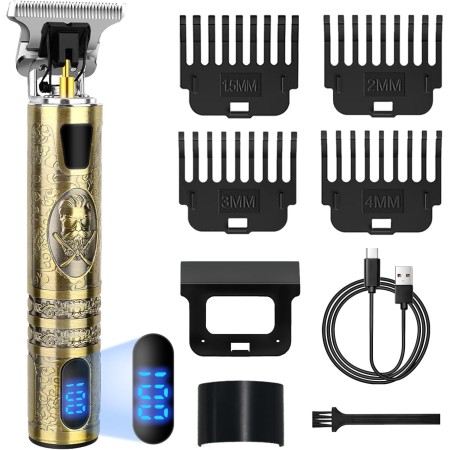 Maquina de Cortar Pelo Hombre, Maquina de Afeitar Hombre con LED, Cortapelos Recortar Barba Sin Cable, Maquinilla Cortar Pelo