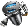 LISEN Cargador Coche Carga Rápida USB C 69W Accesorios Coche para Xiaomi 14t OPPO Cargador Mechero Movil Coche 12V Toma Gadgets