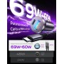 LISEN Cargador Coche Carga Rápida USB C 69W Accesorios Coche para Xiaomi 14t OPPO Cargador Mechero Movil Coche 12V Toma Gadgets