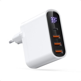 33W USB C Cargador, 4 Puertos Cargador Rápido, Cargador de Pared Adaptador de Corriente Tipo C, Cargador Multiple compatible con