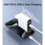 33W USB C Cargador, 4 Puertos Cargador Rápido, Cargador de Pared Adaptador de Corriente Tipo C, Cargador Multiple compatible con