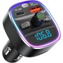 LENCENT Transmisor FM Bluetooth para Coche, Manos Libres Inalámbrico Reproductor MP3 Coche, Adaptador de Radio con Dual USB