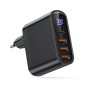 33W USB C Cargador, 4 Puertos Cargador Rápido, Cargador de Pared Adaptador de Corriente Tipo C, Cargador Multiple compatible con