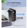 33W USB C Cargador, 4 Puertos Cargador Rápido, Cargador de Pared Adaptador de Corriente Tipo C, Cargador Multiple compatible con