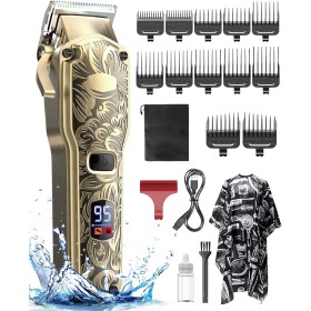 Maquina de cortar pelo hombre, cortapelos hombre con pantalla LED recortador de barba eléctrico sin cable IPX7 resistente al