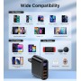 33W USB C Cargador, 4 Puertos Cargador Rápido, Cargador de Pared Adaptador de Corriente Tipo C, Cargador Multiple compatible con