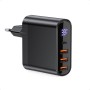 33W USB C Cargador, 4 Puertos Cargador Rápido, Cargador de Pared Adaptador de Corriente Tipo C, Cargador Multiple compatible con