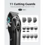 GLAKER Maquina de Cortar Pelo Hombre, Maquina de Afeitar Hombre Cortapelos Hombre Profesional Inalámbrico Cortadora de Pelo y 11