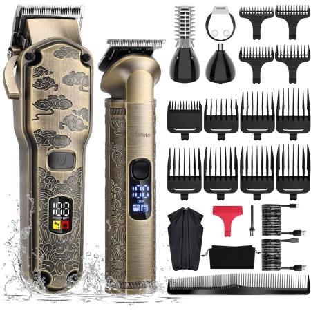 Hatteker Cortapelos Hombre Maquinilla de Cortar Pelo Recortadora de Barba Afeitadora Electrica Maquina de Afeitar Impermeable