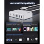 200W Cargador USB C Multiple, 8-in-1 GAN III Cargador Carga Rápida PPS QC4.0 PD 65W Cargador de Portátil, Universal USB C