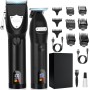YiLFo Maquina de Cortar Pelo Hombre, Kit 2 en 1 Profesional Cortapelos, Maquina de Afeitar con Pantalla LED, Máquina Cortar Pelo