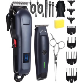 Maquina Cortar Pelo Profesional, Cortadora de Pelo Hombre Kit con LED, Recargable USB Maquina de Cortar Pelo Hombre, Cortapelos