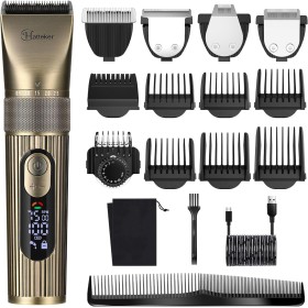 Hatteker barba sastrería profesional Corte de pelo sin cuerda para hombres detalles de corte impermeable cuatro en uno
