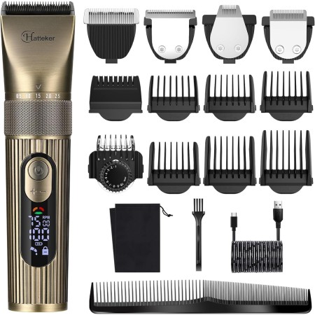 Hatteker barba sastrería profesional Corte de pelo sin cuerda para hombres detalles de corte impermeable cuatro en uno