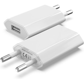 2 Pack Universal Cargador USB de Pared 5V 1A, Cargador de alimentación Compatible con i Phone XS MAX XR X 8 7 6 6S 5S Plus SE 14