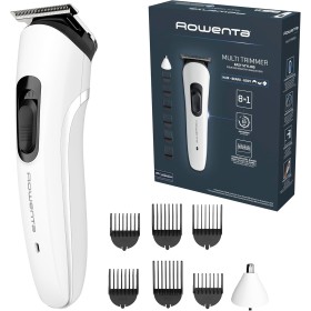 Rowenta Trim & Style 8 in 1, multiaccesorios para hombre, cuchillas de acero inoxidable autoafilables, 6 peines fijos, accesorio