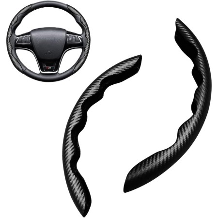 CGEAMDY Coche Segmentado Fibra Carbón Transpirable Antideslizante Protección, Cubre Volante Segmentado, Cubierta Volante del