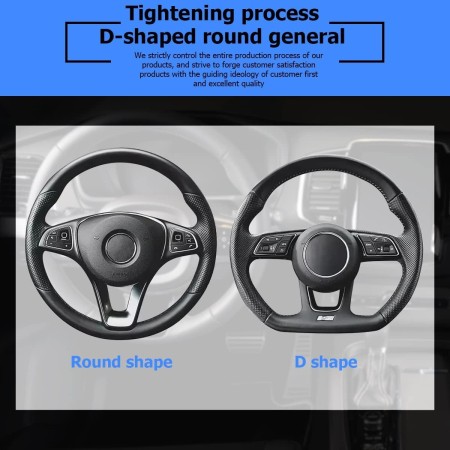 CGEAMDY Coche Segmentado Fibra Carbón Transpirable Antideslizante Protección, Cubre Volante Segmentado, Cubierta Volante del