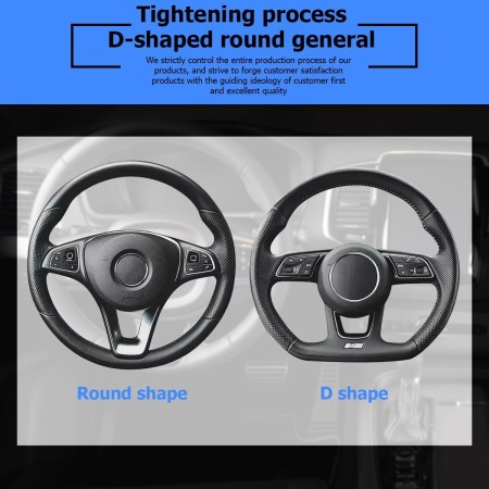 CGEAMDY Coche Segmentado Fibra Carbón Transpirable Antideslizante Protección, Cubre Volante Segmentado, Cubierta Volante del