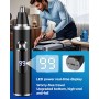 Cortapelos Nariz y Oreja, 3 en 1 Recortador Pelos Nariz, LED Batería Pantalla, Indoloro Quita Pelos Vello Facial, Corta Cejas,