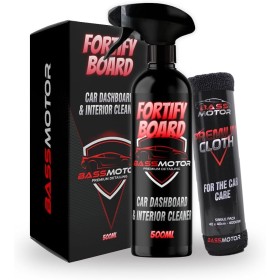 BassMotor Limpiador Salpicaderos y Plasticos Interiores de Coche - Fortify Board 500ml + Bayeta Premium, El embalaje puede