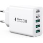 Cargador USB C 50W, Cargador múltiple Puertos con2 USBC y 3 USBA,Cargador de Pared Corriente USB, Adaptador de Corriente Fast