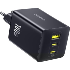 Baseus Enerfill Cargador USB C 100W, 3 Puertos USB C, PD con PPS, GAN Cargador Rápido Compatible con MacBook Pro/Air, iPad Pro,