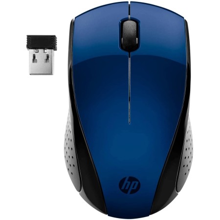 HP 220 - Ratón Inalámbrico (1600 PPP, 2 Botones y una Rueda de Desplazamiento, Tecnología LED Azul, Batería 15 Meses Duración,