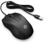 HP 100 - Ratón con Cable (1600 PPP, 2 Botones y Rueda de Desplazamiento, Conexión con cable USB, Windwos), Color Negro