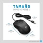 HP 100 - Ratón con Cable (1600 PPP, 2 Botones y Rueda de Desplazamiento, Conexión con cable USB, Windwos), Color Negro