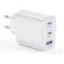 Cargador USB C 40W 3-Puertos Enchufe Cargador USBC Tipo c Carga Rapida Carregador Multiple Rapido for iPhone 16 15 14 13 12 11