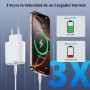 Cargador USB C 40W 3-Puertos Enchufe Cargador USBC Tipo c Carga Rapida Carregador Multiple Rapido for iPhone 16 15 14 13 12 11
