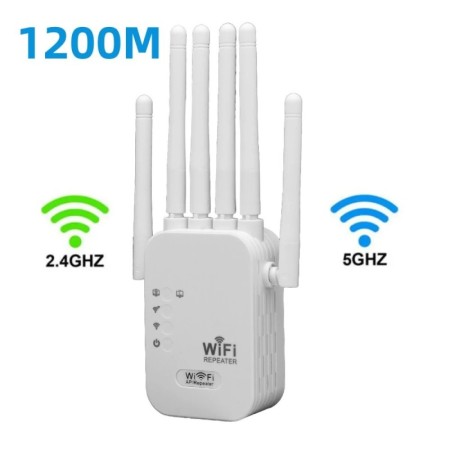 Repetidor WiFi inalámbrico de 1200Mbps, extensor de señal inalámbrico 