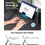 MoKo Teclado Español Ñ para Microsoft Surface Pro 7 Plus/Pro 7/Pro 6/Pro 5/Pro 4/Pro 3, QWERTY Teclado Bluetooth con Trackpad,